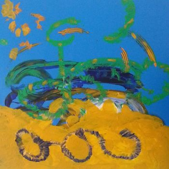 Painting titled "1-le-velo-tournesol…" by Danie, Original Artwork