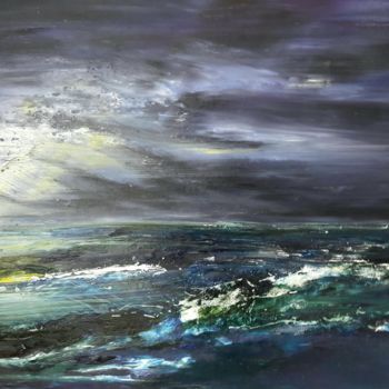 Painting titled "mer-le-soir.jpg" by Dann / Daniel Aubert, Original Artwork