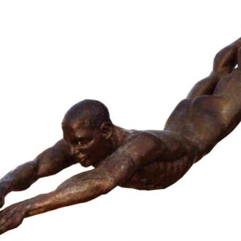 Sculpture intitulée "diver" par Daniel Baharier, Œuvre d'art originale, Bronze