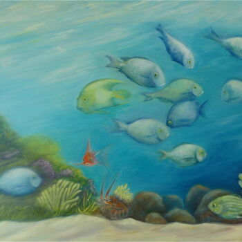 Painting titled "poissons exotiques" by Daniel Bahuaud, Original Artwork