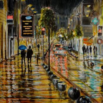 Painting titled "Cannes rue d'Antibe…" by Daniel Barré, Original Artwork, Oil
