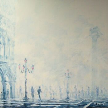 Картина под названием "Venise : Piazzetta…" - Daniel Barré, Подлинное произведение искусства, Акрил