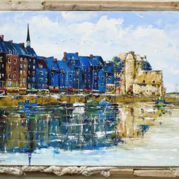 Painting titled "Ports de honfleur" by Daniel Bruneaux, Original Artwork