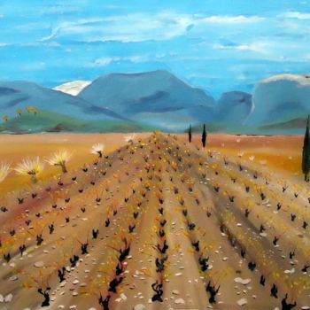 Peinture intitulée "Vignes" par Daniel.C, Œuvre d'art originale, Huile