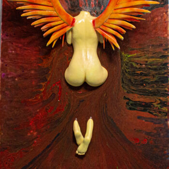Peinture intitulée "O cair de um Anjo" par Daniel Cerqueira, Œuvre d'art originale, Acrylique