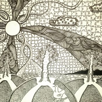 Disegno intitolato "Alba (Sunrise)" da Dannych, Opera d'arte originale, Inchiostro