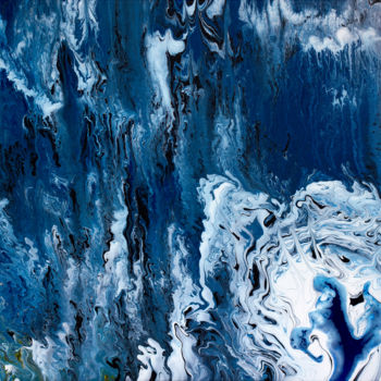 Painting titled "Ice Chasm" by Daniel Clayton, Original Artwork, Acrylic