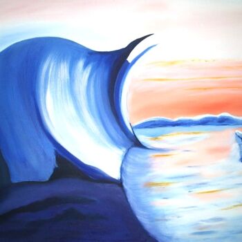 Painting titled "Vague" by Daniel Dr. El Dan (Mdaniel), Original Artwork, Oil