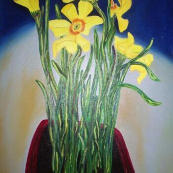 Malerei mit dem Titel "Iris" von Daniel Dr. El Dan (Mdaniel), Original-Kunstwerk, Öl