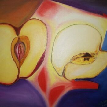 Peinture intitulée "Pomme Rouge" par Daniel Dr. El Dan (Mdaniel), Œuvre d'art originale, Huile