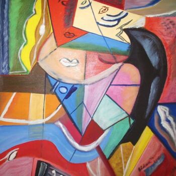 Painting titled "Les Voix" by Daniel Dr. El Dan (Mdaniel), Original Artwork, Oil