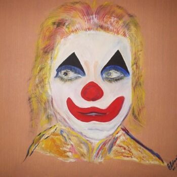 Pintura intitulada "Clown Rieur" por Daniel Dr. El Dan (Mdaniel), Obras de arte originais, Óleo