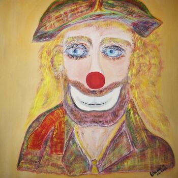 Schilderij getiteld "Clown Dan" door Daniel Dr. El Dan (Mdaniel), Origineel Kunstwerk, Olie