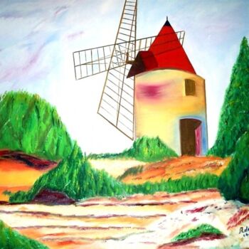 Peinture intitulée "Moulin" par Daniel Dr. El Dan (Mdaniel), Œuvre d'art originale, Huile