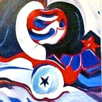 Картина под названием "deux-pommes" - Daniel Dr. El Dan (Mdaniel), Подлинное произведение искусства, Масло