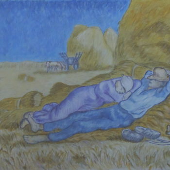 Peinture intitulée "La sieste, d'après…" par Daniel Dumetz, Œuvre d'art originale, Acrylique