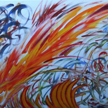 Peinture intitulée "Flammes" par Daniel Dumetz, Œuvre d'art originale