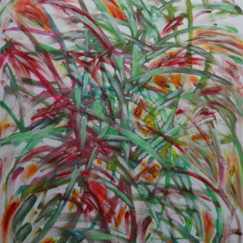 Картина под названием "Herbacées" - Daniel Dumetz, Подлинное произведение искусства