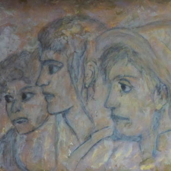 Painting titled "Les trois frères" by Daniel Dumetz, Original Artwork, Acrylic