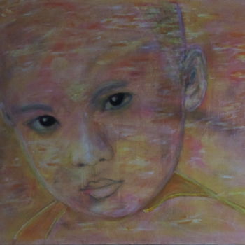 Painting titled "Enfant de Birmanie" by Daniel Dumetz, Original Artwork, Acrylic