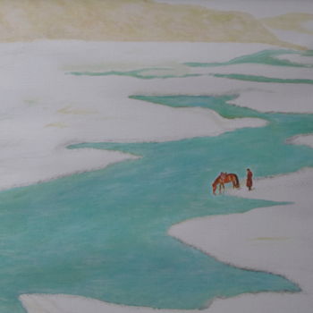 Peinture intitulée "Mongolie" par Daniel Dumetz, Œuvre d'art originale, Huile