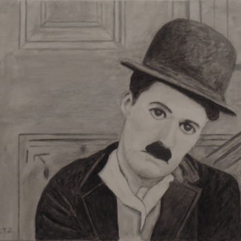 Painting titled "Charlie Chaplin" by Daniel Dumetz, Original Artwork, Acrylic