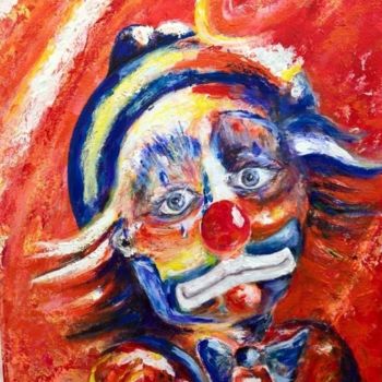Картина под названием "clown triste" - Daniel Fontaine, Подлинное произведение искусства, Акрил