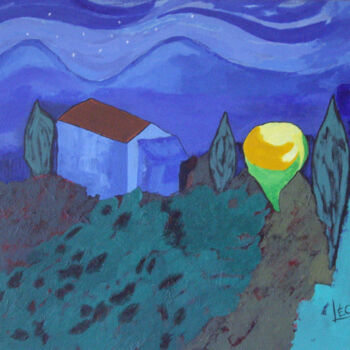 Painting titled "Nuit  étoilée" by Daniel Garcia (Léo), Original Artwork, Acrylic