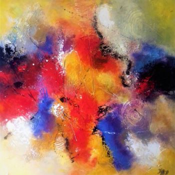 Pittura intitolato "songes-cosmiques-80…" da Daniel Giacchi, Opera d'arte originale