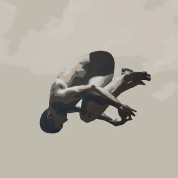 Картина под названием "Somersault" - Daniel Gibert, Подлинное произведение искусства, Масло Установлен на Деревянная рама дл…