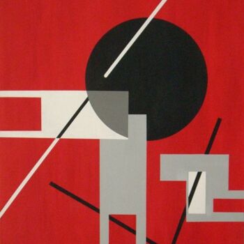 Peinture intitulée "Fond Rouge" par Daniel Groll, Œuvre d'art originale, Huile