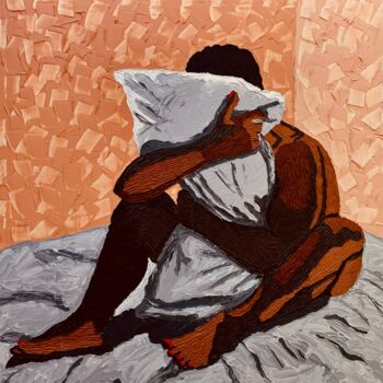 「Ready to sleep」というタイトルの絵画 Daniel Gyekyi Gyanによって, オリジナルのアートワーク, アクリル