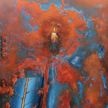 Malerei mit dem Titel "" knocking on Heave…" von Daniel Jacquinot, Original-Kunstwerk, Öl