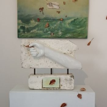 Skulptur mit dem Titel "Le temps en cadeau" von Daniel Jacquinot, Original-Kunstwerk, Öl Auf Keilrahmen aus Holz montiert