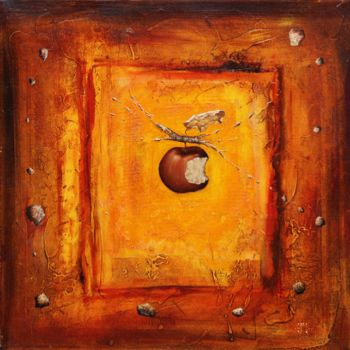 Malerei mit dem Titel "" Pomme du jour, bo…" von Daniel Jacquinot, Original-Kunstwerk, Öl