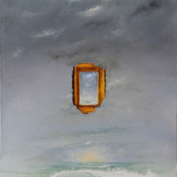 Pittura intitolato "" Miroir gris "" da Daniel Jacquinot, Opera d'arte originale, Olio
