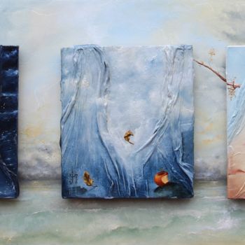 Malarstwo zatytułowany „" 4 couchés de sole…” autorstwa Daniel Jacquinot, Oryginalna praca, Olej
