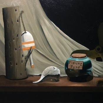 Painting titled "Nautical still life" by Flatty, Original Artwork, Oil