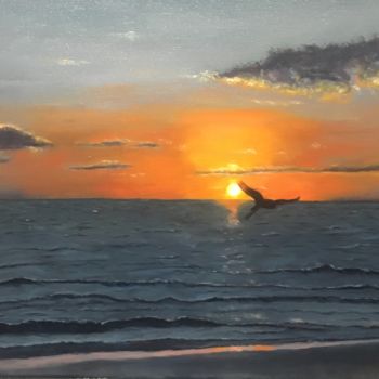 Painting titled "Sarasota sunset" by Flatty, Original Artwork, Oil