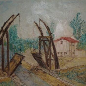 Peinture intitulée "Le pont Van Gogh" par Daniel Jouenne, Œuvre d'art originale
