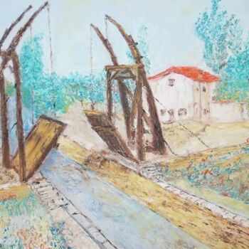 Картина под названием "le pont Van Gogh" - Daniel Jouenne, Подлинное произведение искусства