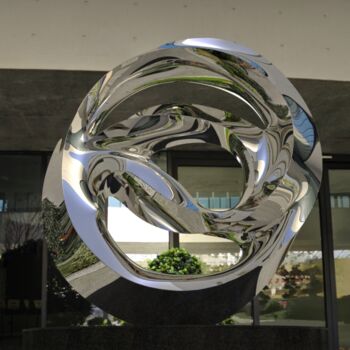 Sculpture titled "Nexus#1" by Daniel Kei Wo, Original Artwork, Stainless Steel