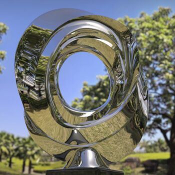 Скульптура под названием "Enigmatic Vortex#1" - Daniel Kei Wo, Подлинное произведение искусства, Нержавеющая сталь