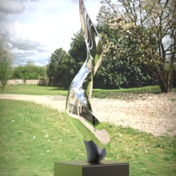 Скульптура под названием "Spiral Nebula#2" - Daniel Kei Wo, Подлинное произведение искусства, Нержавеющая сталь
