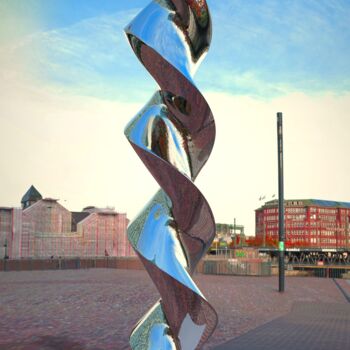 Скульптура под названием "Continuum #2" - Daniel Kei Wo, Подлинное произведение искусства, Нержавеющая сталь
