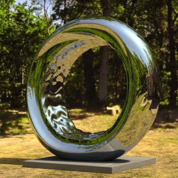 Sculpture titled "Whispers of Infinit…" by Daniel Kei Wo, Original Artwork, Stainless Steel
