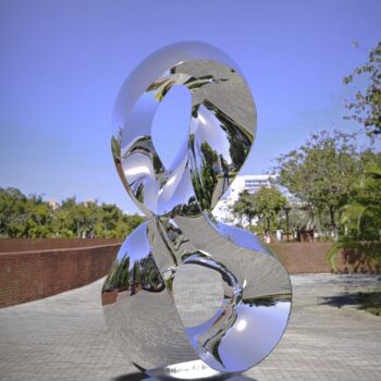 Sculpture titled "Resonant Forms#3" by Daniel Kei Wo, Original Artwork, Stainless Steel