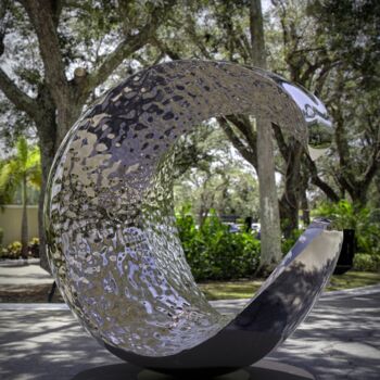Sculpture titled "Moon Phase#7" by Daniel Kei Wo, Original Artwork, Stainless Steel