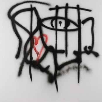 Schilderij getiteld "Feel me" door Daniel Knopfhart, Origineel Kunstwerk, Graffiti