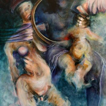 Peinture intitulée "1990-07-le-cirque-1…" par Daniel Lamoureux, Œuvre d'art originale
